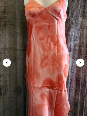Express Coral Pink Slip Midi Dress
